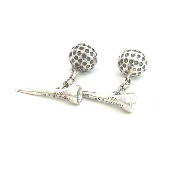 Tiffany & Co Estate Golf Ball Cufflinks Sterling Silver TIF603 - Picture 6 of 7